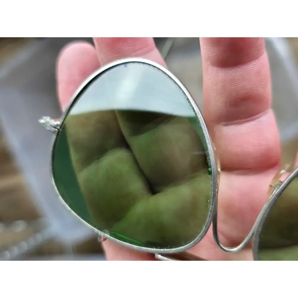 Vintage Green lens Pilot Aviator Crossbar Sunglasses Japan 125mm width
